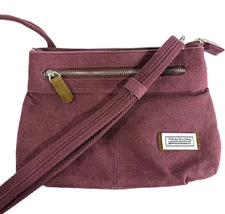 Travelon Anti-Theft Heritage Crossbody Bag Red/Pink RFID Slash-Resistant Purse