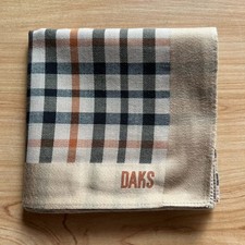 HANDKERCHIEF VINTAGE BROWN PLAIDS  CHECKS MEN'S COTTON POCKET SQUARE 19" B1140