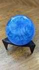 Vintage Murano Filigrana Paperweight And Stand MCM Art Glass Latticino Design