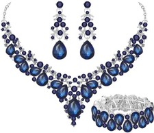 Elegant Bridal Wedding Jewelry Set for Women / Brides / Bridesmaids Teardrop ...