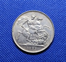1889 Crown Victoria British Silver Coin