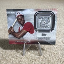 2021 Topps Frank Robinson Cincinnati Reds 70th Anniversary Logo Patch Card