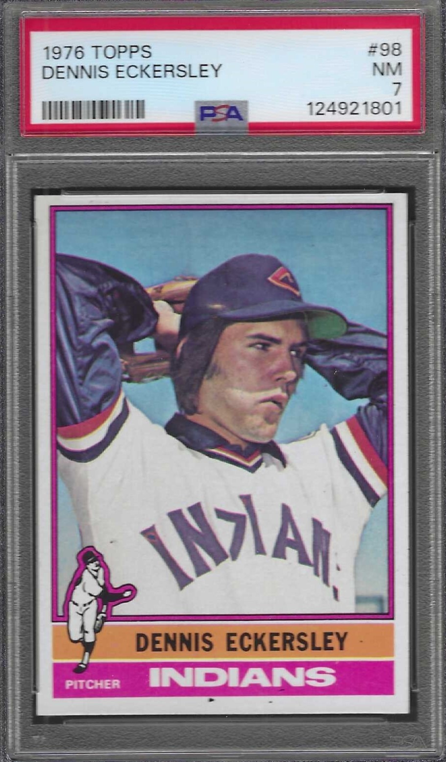 1976 Topps #98 DENNIS ECKERSLEY CLEVELAND INDIANS PSA 7 Recent Grade