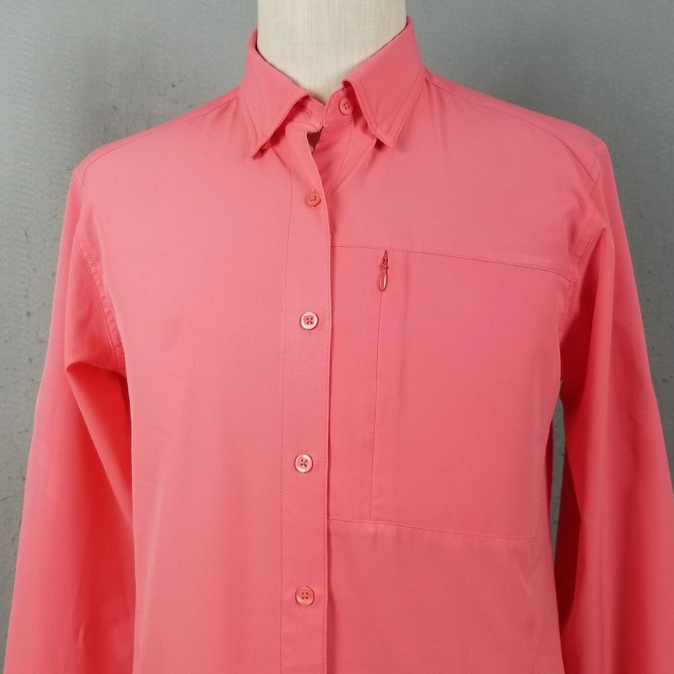 Рубашка мужская Bimini Bay Outfitters средняя розовая с длинным рукавом вентилируемая для рыбалки на открытом воздухе - Изображение 2 из 4