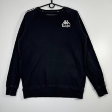 Kappa Logo Crewneck Sweatshirt Black White Mens Size M