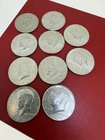 Lot 10 Kennedy Half Dollars 40% Silver 1966 1967 1968 1969