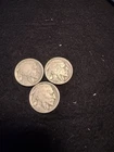Buffalo Nickel 5C Lot of 3 (1936, 1937, 1929) Circulated Ungraded