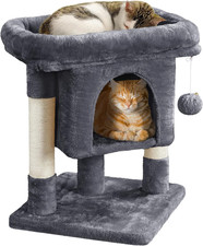 23.5In Cat Tree Tower, Cat Condo with Sisal-Covered Scratching Posts, Cat House