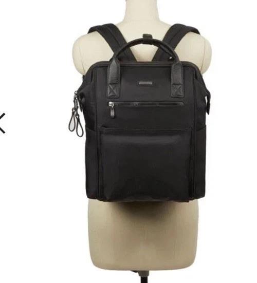 Mochila Baggallini Soho cinza falsa píton roupa de trabalho de viagem usada boa!!  - Imagem 2 de 4