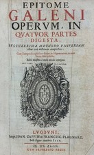 1643 Epitome Galeni Operum Andre de Laguna Edition Lyon France Galen of Pergamen
