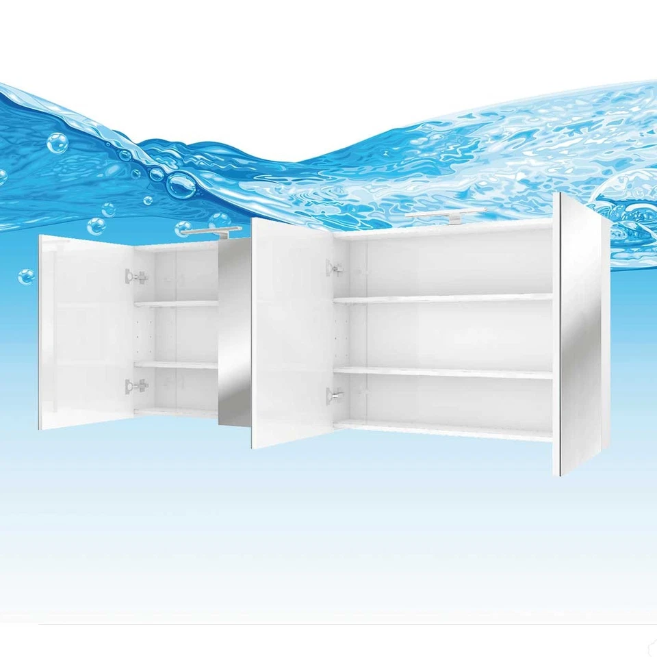 Spiegelschrank, Badspiegel, Badezimmer Spiegel City 200cm weiß - Bild 2 von 3