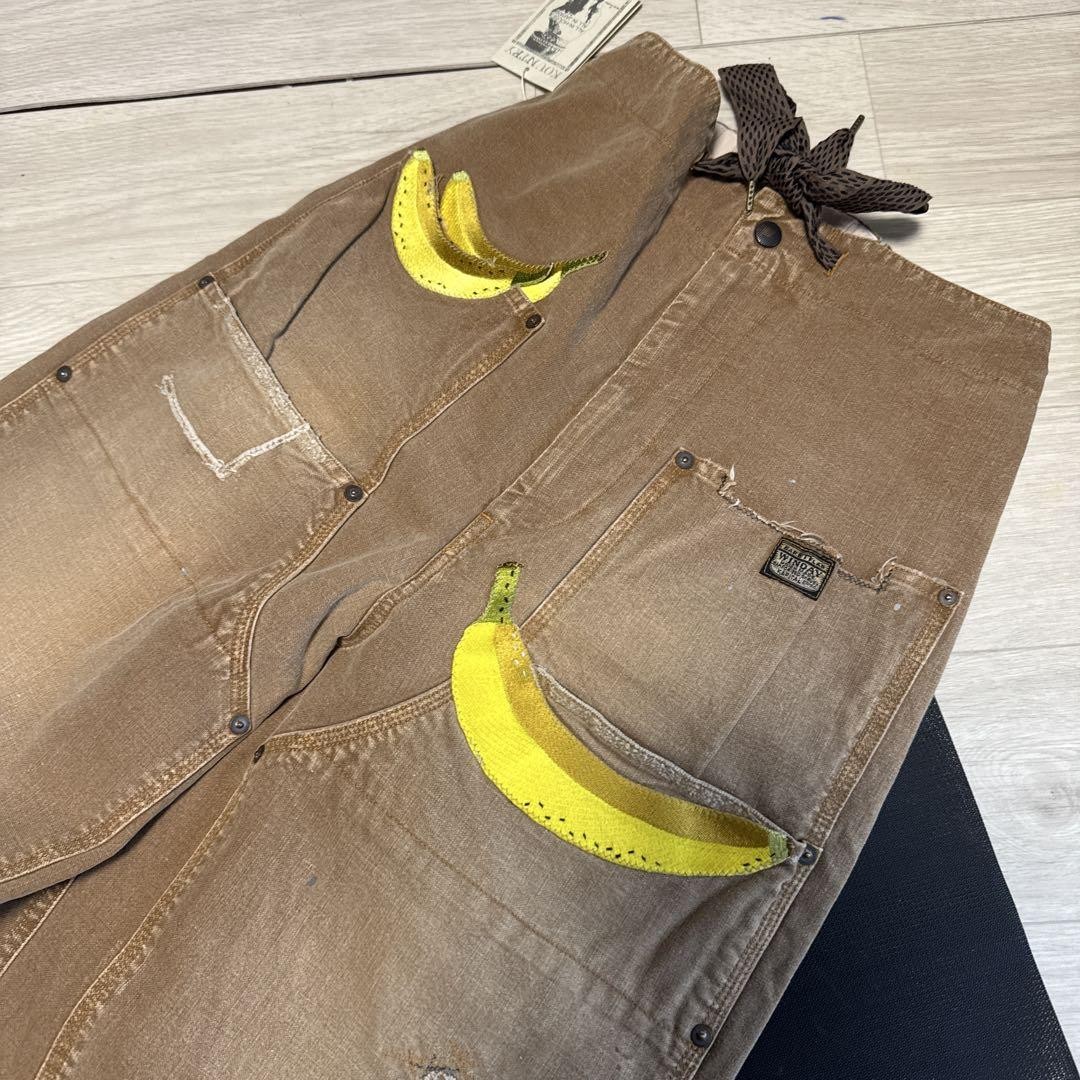 パンツ Kapital Banana Patches W-Knee Pants Kapital Canvas W-Knee EASY Baggy Pants (BANANA Patch Remake