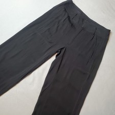 Ayr Women's Size 2 Straight Leg Stretch Silk Pants Black