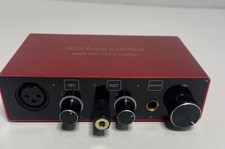 USB Audio Interface With Mic Preamplifier 48V Phantom Power Recording Studio Red