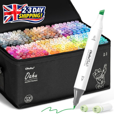 Ohuhu Alcohol Markers 320 Farben Oahu - Chisel & Fine Alcohol Art Marker Set