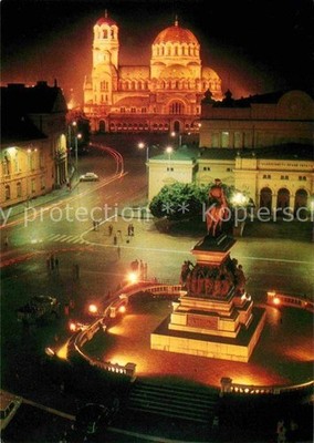 Sofia Sophia Square Narodno Sobranie Monument to the Liberators at Night