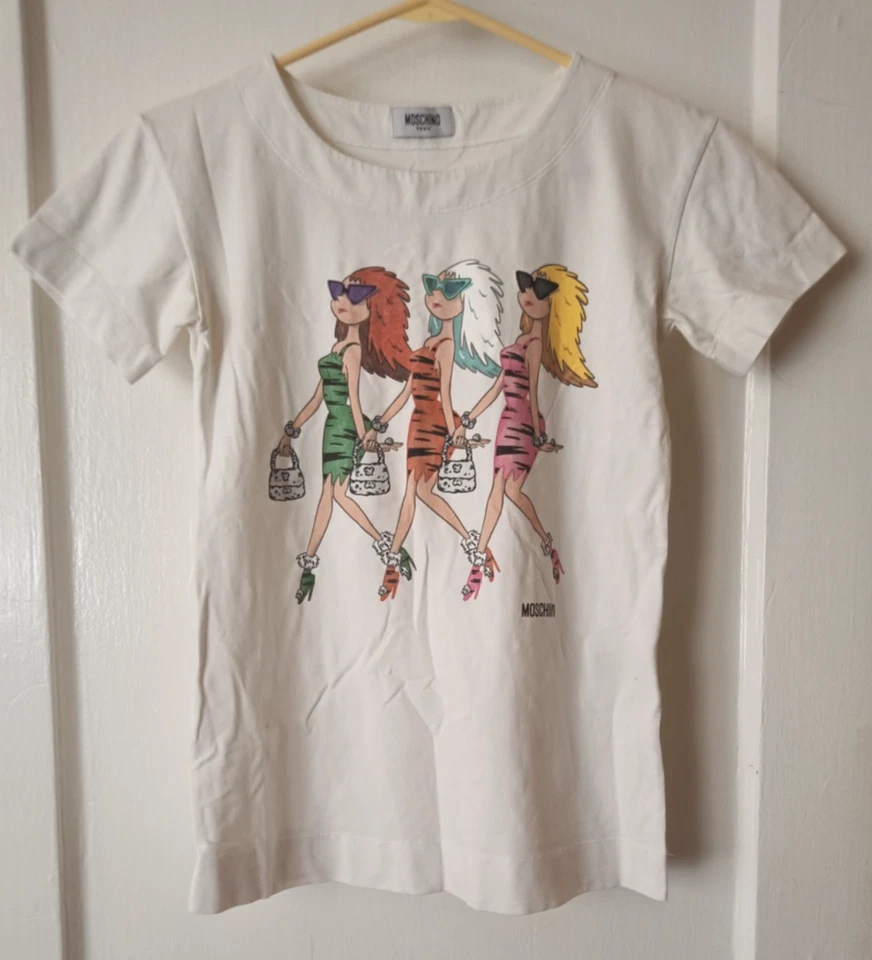 Camiseta gráfica de manga corta MOSCHINO para niñas talla 11 años - ¡COMO NUEVA! Foto 2 de 4