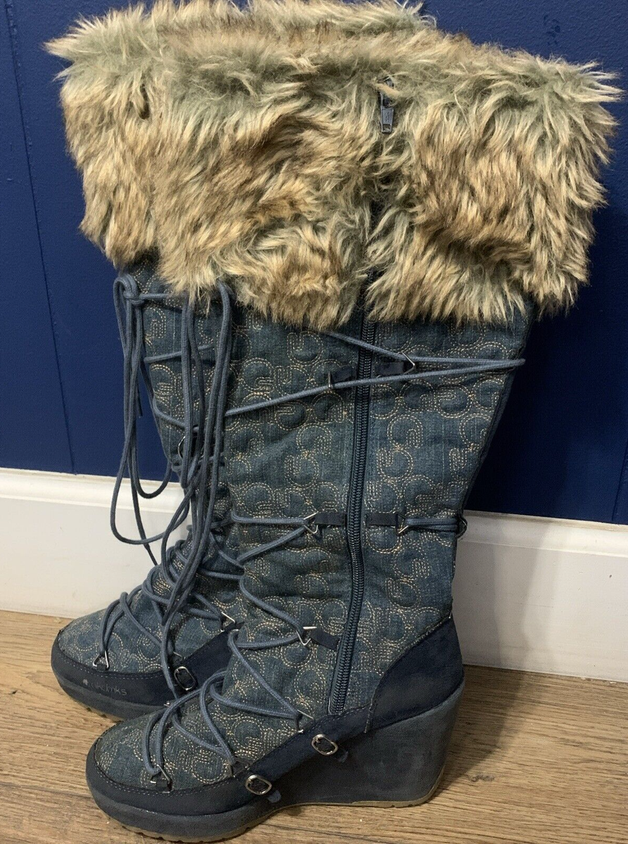 Akademiks Blizzard 07 Denim Boots with Fur Womens 6.5 Lace Akademiks Blizzard 07 Denim Boots with Fur Womens 6.5 Lace