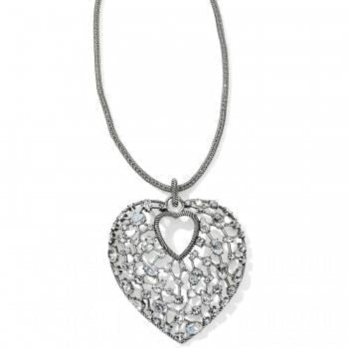 Brighton One Love wandelbare Herz-Halskette Kristall/Silber neu mit Etikett 138 $ JL7601