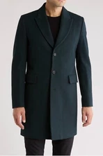 Paul Smith London men's Single Breasted Wool Blend Overcoat MSRP $1,195