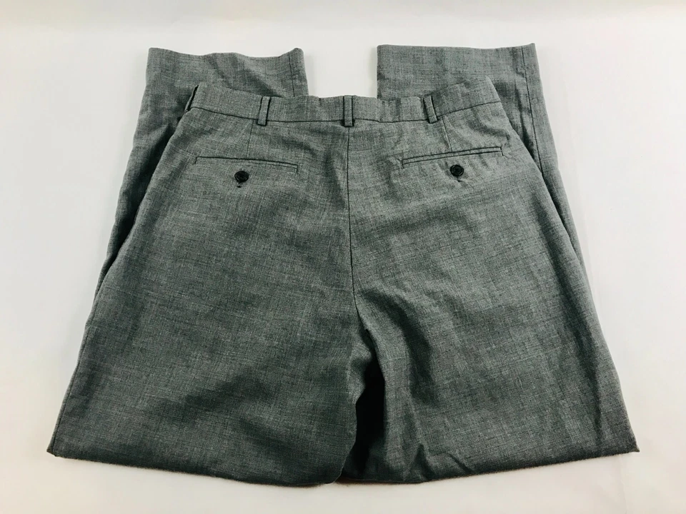 Pantalones de vestir Lands' End, para mujer talla 33, gris, 100 % lana, pierna recta Foto 2 de 4