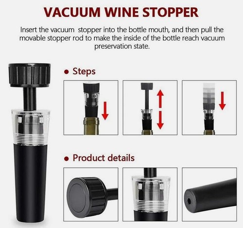 New Air Pump Wine Bottle Opener Safe Portable Stainless Steel Pin Cork Remover - Picture 7 of 13