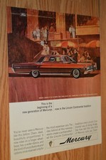 1965 Mercury Park Lane Original Large Advertisement Print Ad 65 Red
