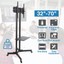 adjustable tv stand mobile cart w. storage shelf for 32 37 40 46 47 50 55 65 70"