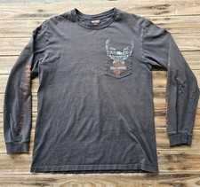 Harley Davidson Long Sleeve Shirt Urbana Illinois Distressed Medium