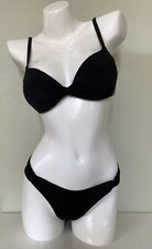 Victoria's Secret Twist Push Up Bikini Top Bottom Swim Set Black 34B