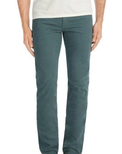 J BRAND Mens Straight Fit Trousers Kane Solid Green Size 38W 240916M336