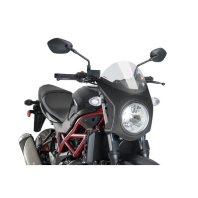 PUIG SEMI-SANDED FAIRING FOR SUZUKI SV650 16-24 SMOKE CLEAR-CARBON