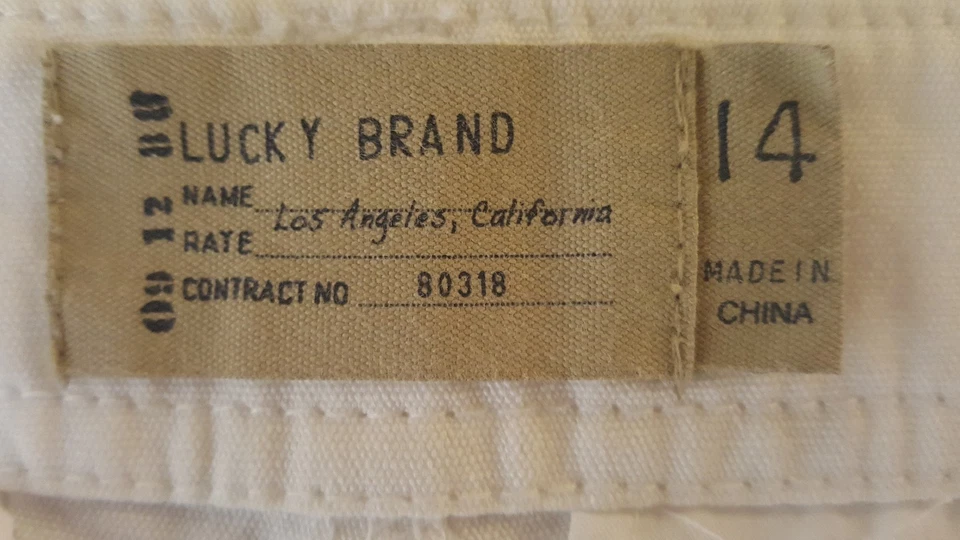 Bermudas blancas cortadas Lucky Brand para niños talla 14 pierna ajustada nuevas con etiquetas Foto 4 de 4