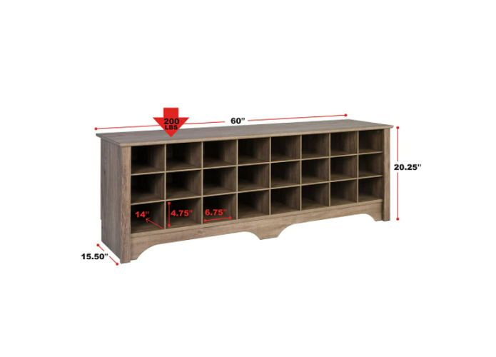 Shoe Cubby Storage Cubbie Organizer Bench Entryway Rack Cube Natural