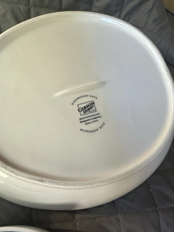 Gibson Home Crenshaw - Juego de 2 tazones para servir/condimentos azul y blanco Foto 3 de 4