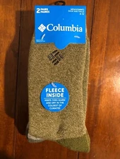 Columbia Men's Thermal Socks Charcoal/Nori  Size 6-12 Fleece Lined 2 PAIR
