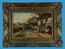 trailer max sen.(1874-1941) Ducks - Chicken - Turkey - Gold Pheasant in Rural Idyll