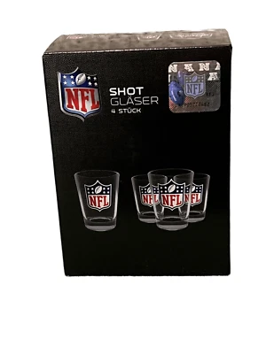 NFL Shot Glas 4er Set 4x 4 cl Super Bowl American Football NEU OVP Trinkspiel