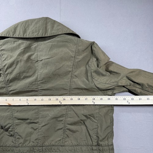Cole Haan Jacket Womens PL Green Barn Rain Parka Metal Military Zippers Ski Hunt - Picture 12 of 12