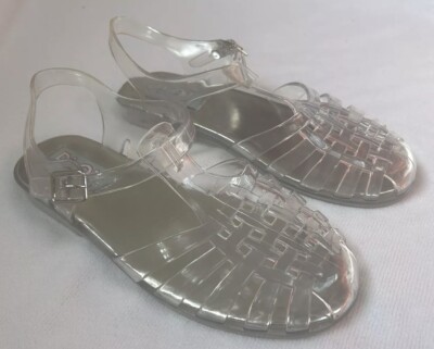 Jeffrey Campbell Play Reto Clear Jelly Flats Size 38 Great Condition!✨💎✨ 