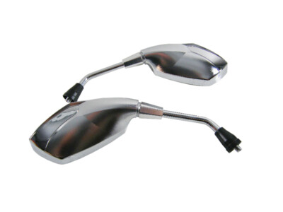 Spiegel Paar Cruiser Speed chrom matt für Suzuki Triumph Kawasaki Honda Hyosung