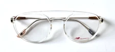 NEW BALANCE NB4100-3 CLEAR SILVER BRONZE AUTHENTIC FULL RIM EYEGLASSES 51-19-135