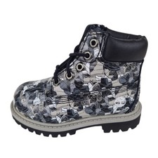 Timberland Toddler's 6In Classic 20866 Winter Boots Outdoors Black Whiite SZ 4