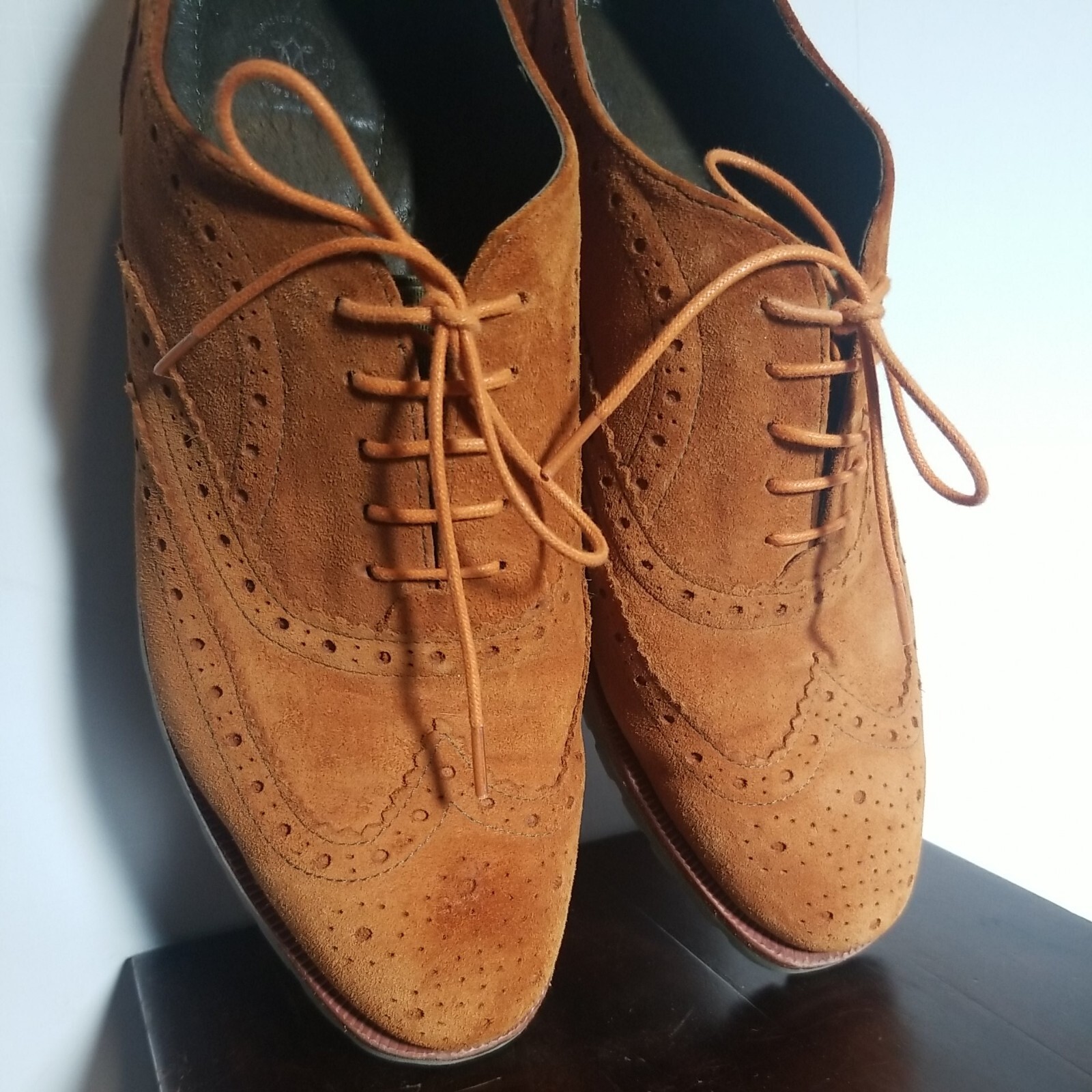 Women's Johnston And Murphy Suede Wingtip Shoes Sz 10… Gem