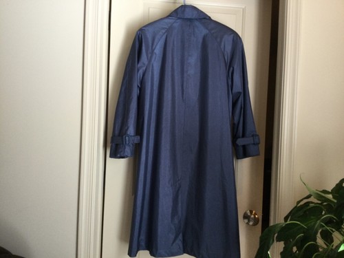 Fleet Street womens blue raincoat button out lining, sz 6 Petite - Picture 4 of 6