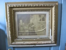 Vtg photograph Old people Man Woman Creepy Halloween decor Haunted house decor