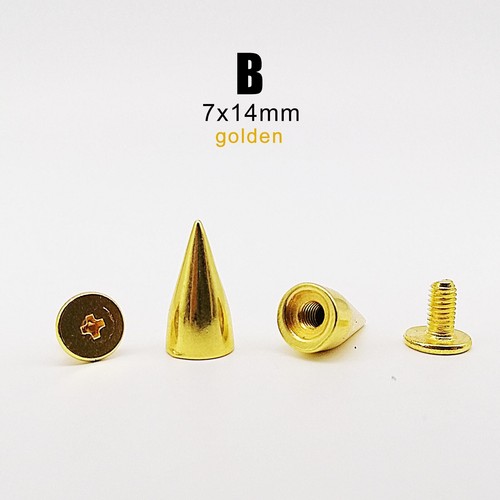 10sets Decor Punk Bullet Spike Cone Rivet Stud for Leather Bag Belt Jacket Shoes - Picture 11 of 38