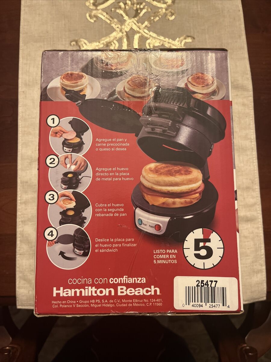 Hamilton Beach Quick & Easy Breakfast Sandwich Maker Black #25477