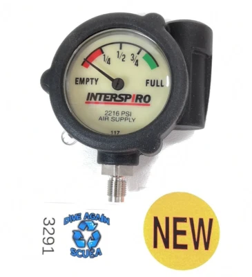 Interspiro Scba Resipirator 117 Pression Jauge Visuel Alarme Léger 2216 LB / Po2 - Photo 1/4