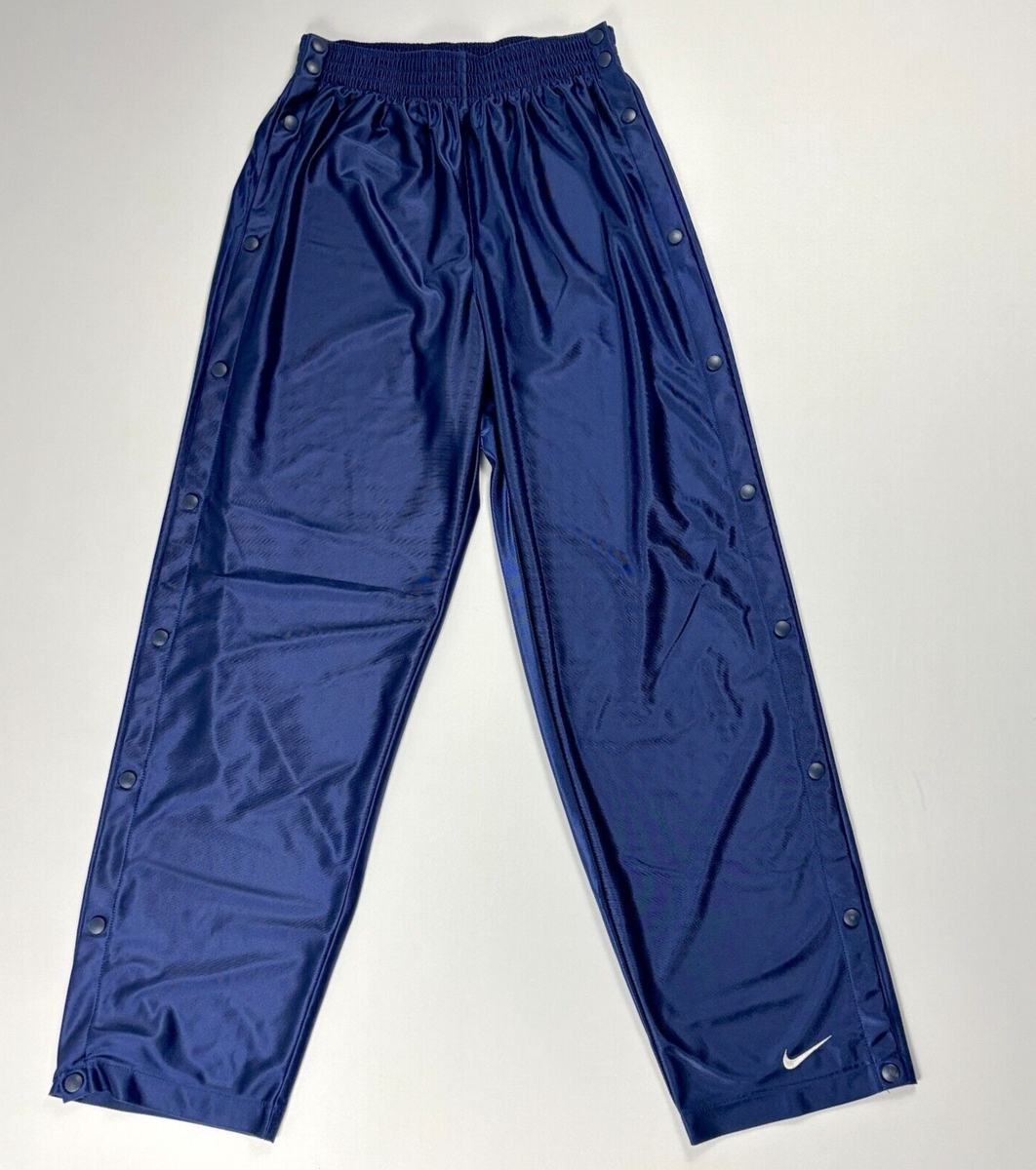 Vintage Nike Mens Tearaway Pants Navy Blue Sz M Button Team Sports